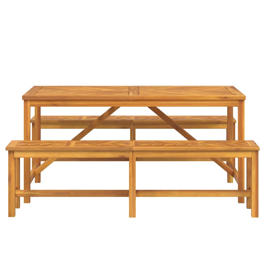 Garten Essgruppe 3 pcs Braun 150 x 90 x 74 cm Akazie Massivholz