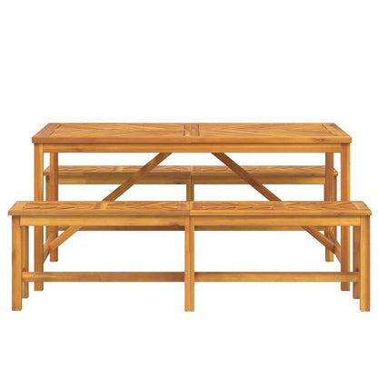 Garten Essgruppe 3 pcs Braun 150 x 90 x 74 cm Akazie Massivholz