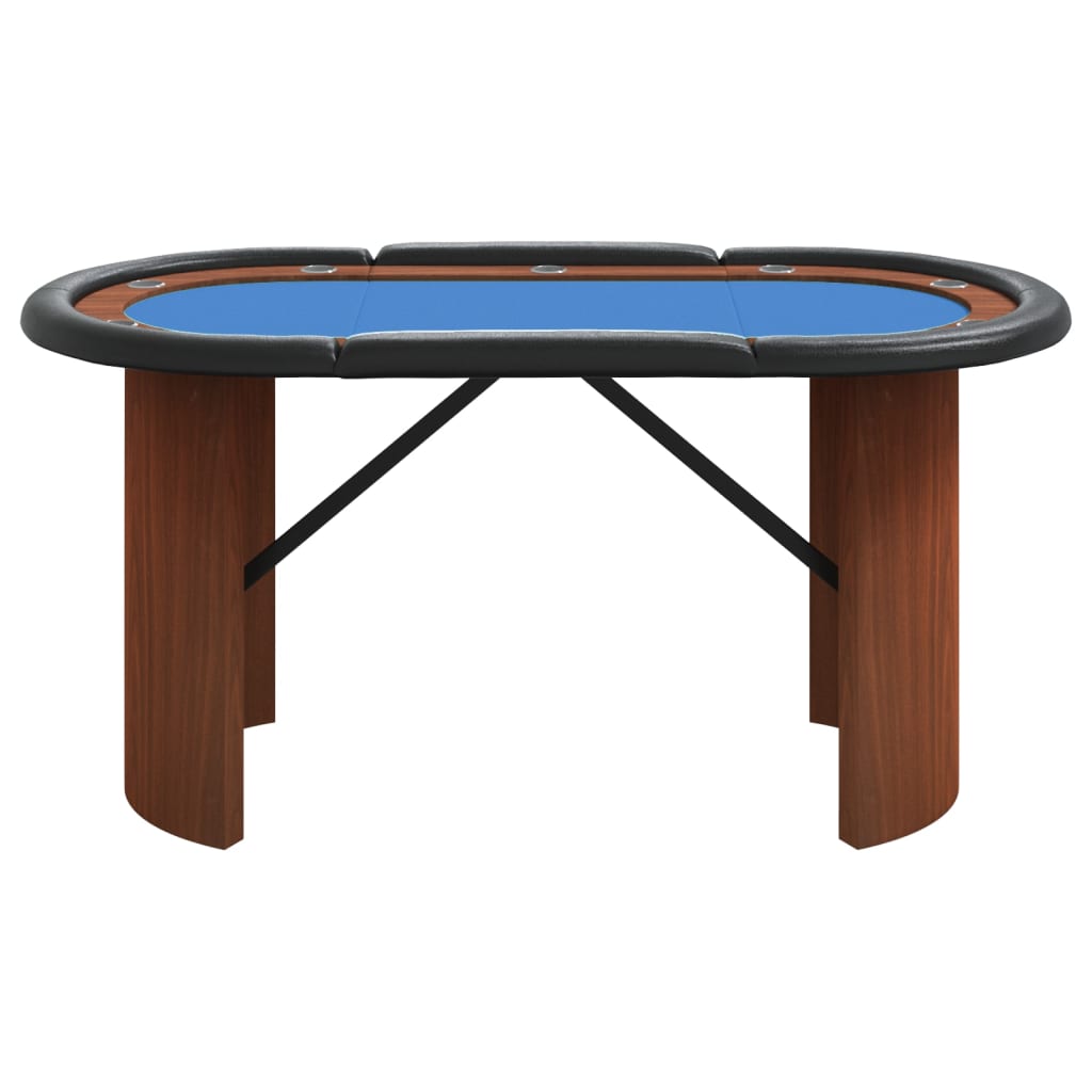 Pokertisch 10 Spieler Blau 160x80x75 cm