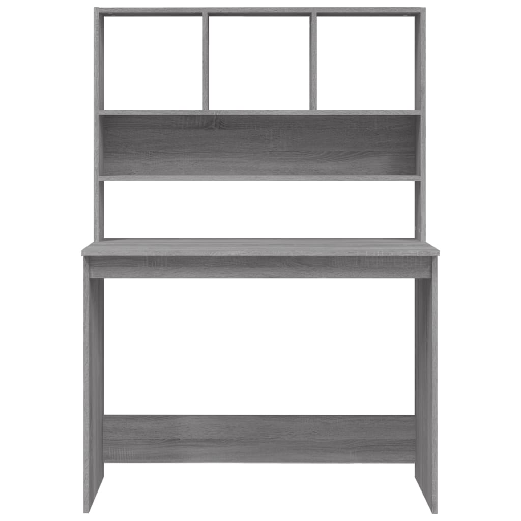 Schreibtisch mit Regal Grau Sonoma 102x45x148 cm Holzwerkstoff