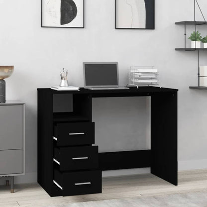 Schreibtisch mit Schubladen Schwarz 102x50x76 cm Holzwerkstoff