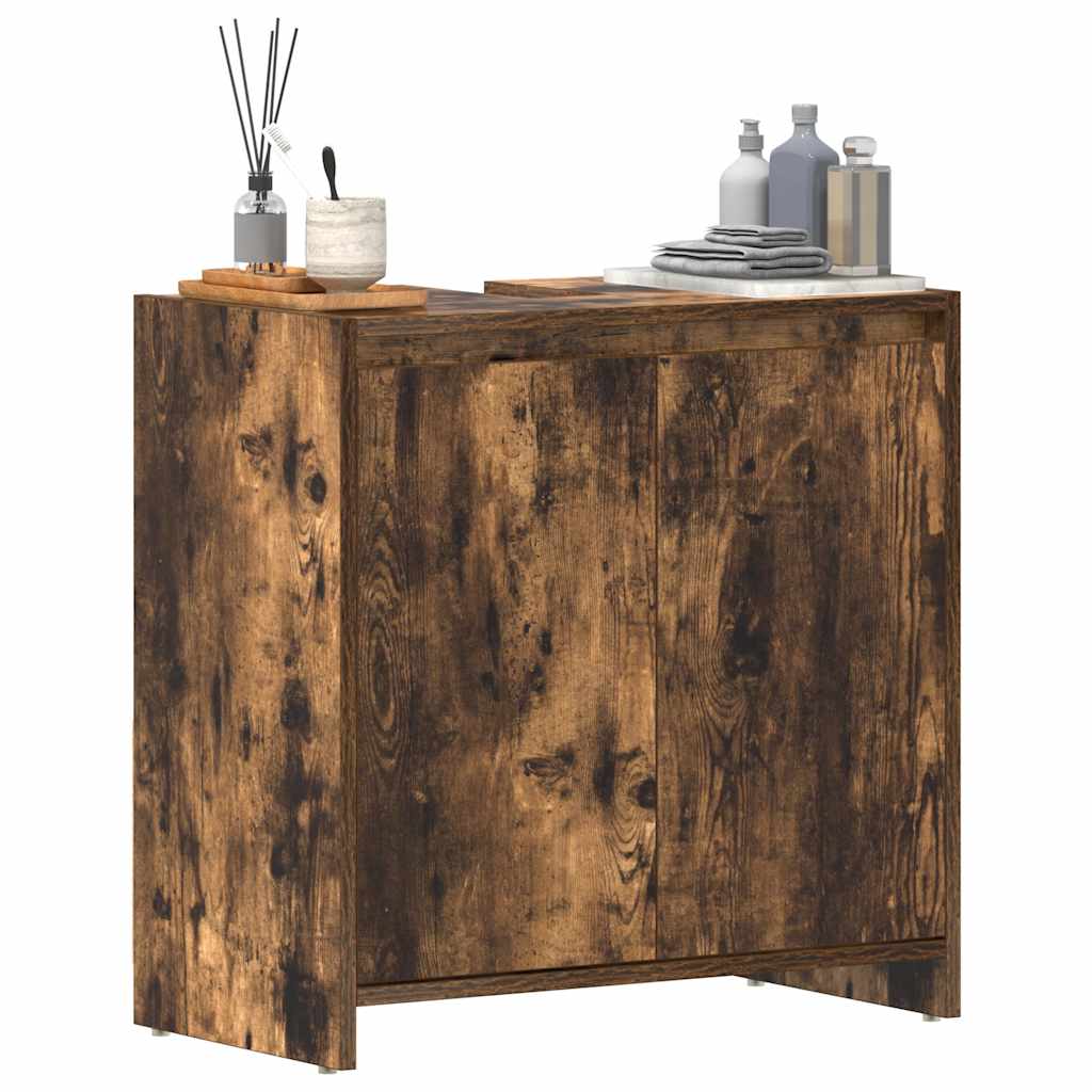 Badschrank Räuchereiche 60x33x61 cm Holzwerkstoff
