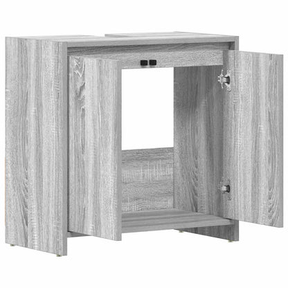 Badschrank Grau Sonoma 60x33x61 cm Holzwerkstoff