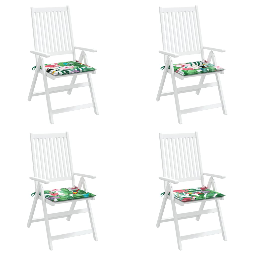 Gartenstuhl-Kissen 4 Stk. Mehrfarbig 40x40x4 cm Stoff