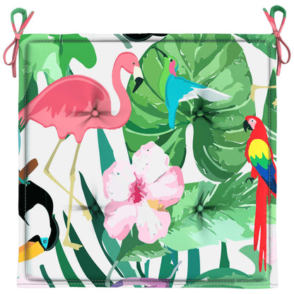 Gartenstuhl-Kissen 4 Stk. Mehrfarbig 40x40x4 cm Stoff