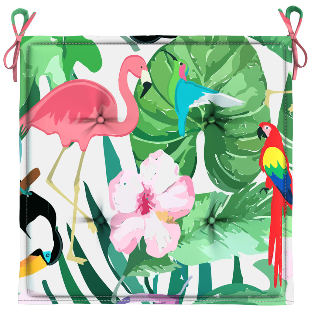 Gartenstuhl-Kissen 6 Stk. Mehrfarbig 40x40x4 cm Stoff