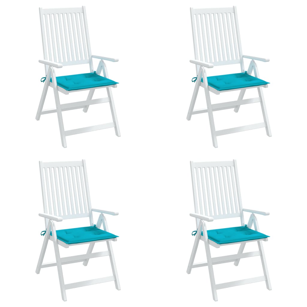 Gartenstuhl-Kissen 4 Stk. Türkis 40x40x4 cm Stoff