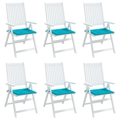 Gartenstuhl-Kissen 6 Stk. Türkis 40x40x4 cm Stoff