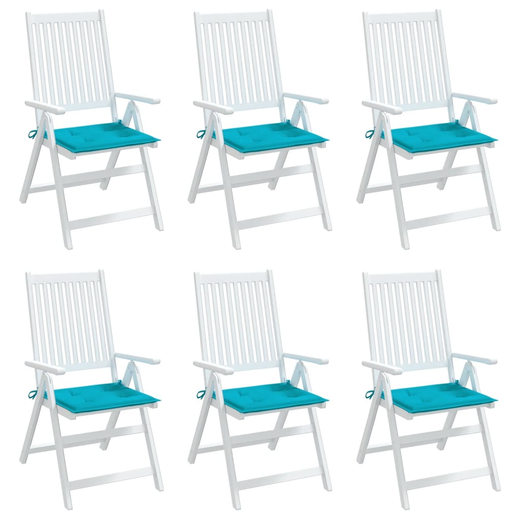 Gartenstuhl-Kissen 6 Stk. Türkis 50x50x4 cm Stoff