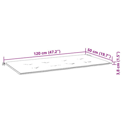 Gartenbank-Auflage Blattmuster 120x50x4 cm Oxford-Gewebe