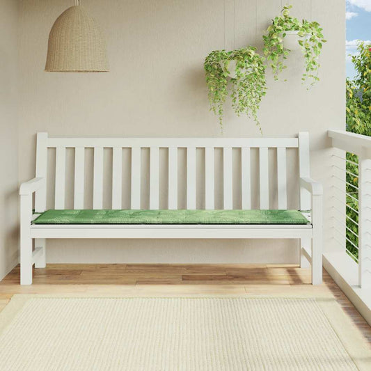 Gartenbank-Auflage Blattmuster 200x50x4 cm Stoff