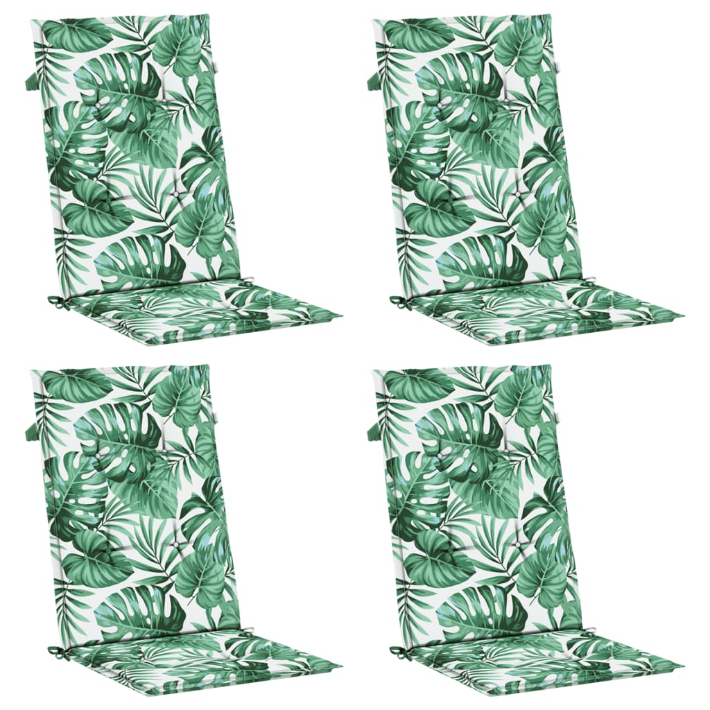 Hochlehner-Auflagen 4 Stk. Blattmuster Stoff