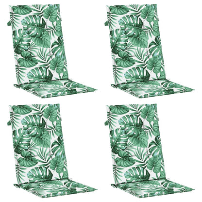 Hochlehner-Auflagen 4 Stk. Blattmuster Stoff