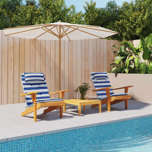 Adirondack-Auflagen 2 Stk. Blau & Weiß Gestreift Oxford-Gewebe