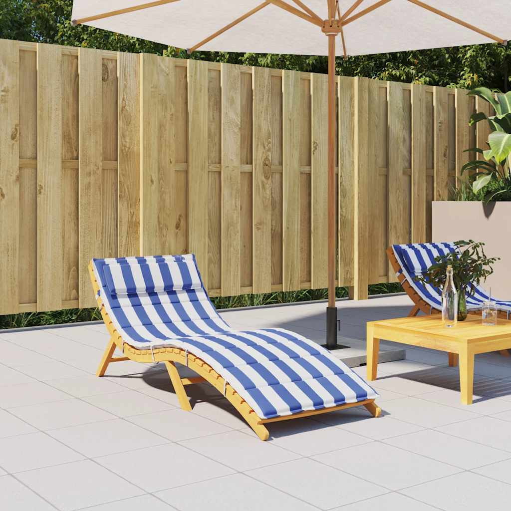 Sonnenliegen-Auflage Blau&Weiß Gestreift 180x60x4 Oxford-Gewebe