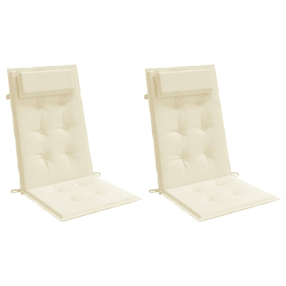 Hochlehner-Auflagen 2 Stk. Creme Oxford-Gewebe