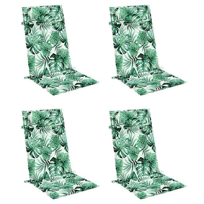 Hochlehner-Auflagen 4 Stk. Blattmuster Oxford-Gewebe