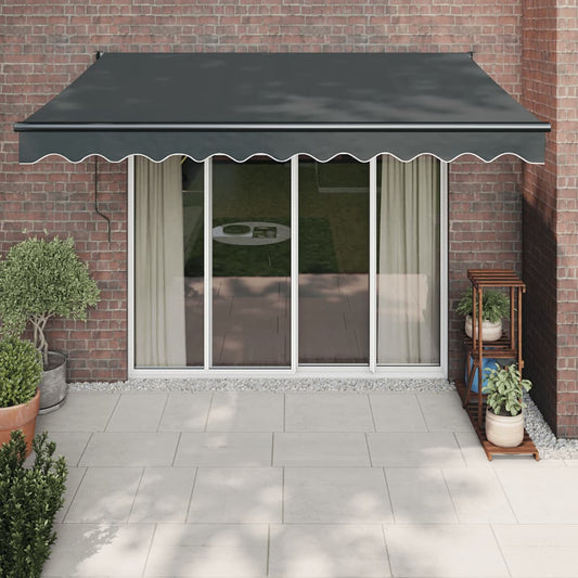 Markise Einziehbar Anthrazit 3,5x2,5 m Stoff und Aluminium