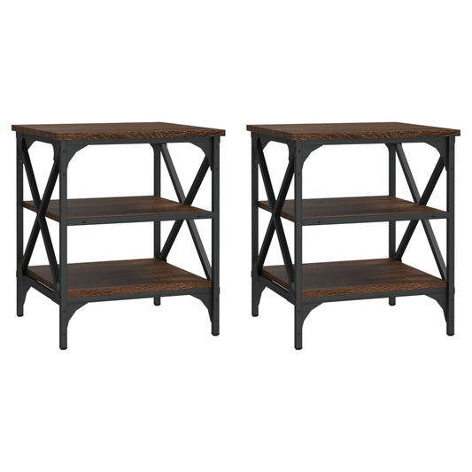 Beistelltische 2 Stk. Braun Eichen-Optik 40x42x50 cm