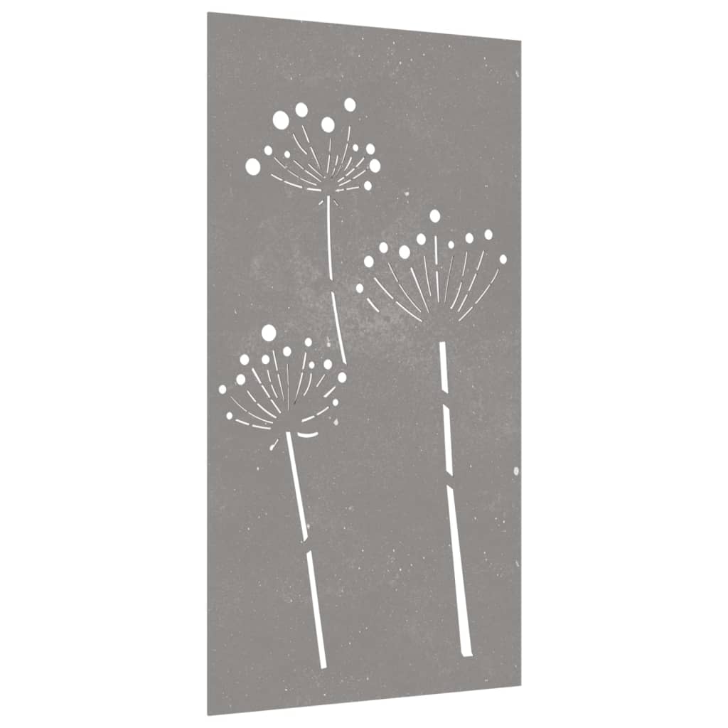 Garten-Wanddeko 105x55 cm Cortenstahl Blumen-Design