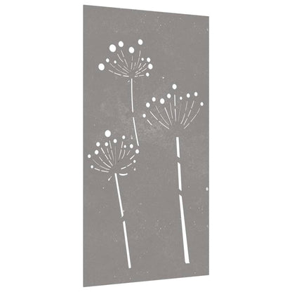 Garten-Wanddeko 105x55 cm Cortenstahl Blumen-Design