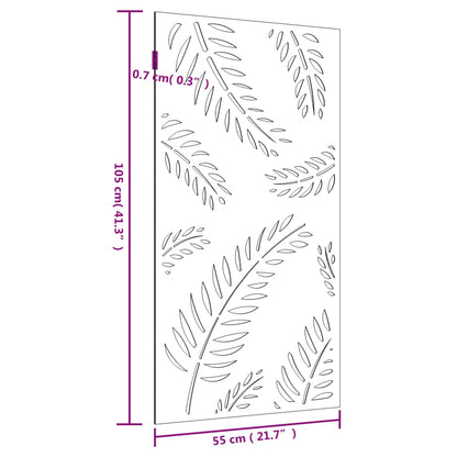 Garten-Wanddeko 105x55 cm Cortenstahl Blatt-Design