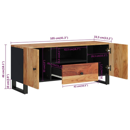 TV-Schrank 105x33,5x46 cm Massivholz Akazie & Holzwerkstoff