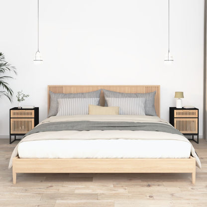 Nachttische 2 Stk. Schwarz 40x30x55,5 cm Holzwerkstoff & Eisen