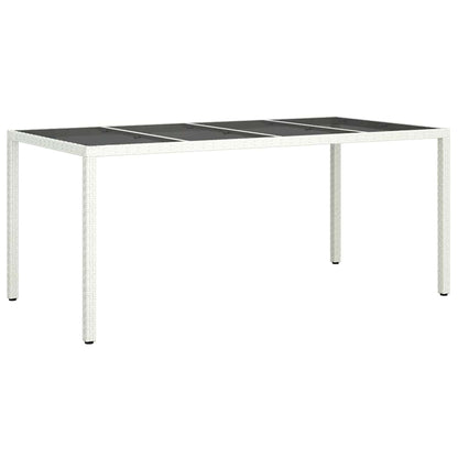 Garten-Eßtisch Weiß 190 x 90 x 75 cm Poly Rattan