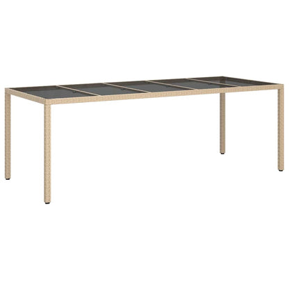 Garten-Eßtisch Beige 250 x 100 x 75 cm Poly Rattan