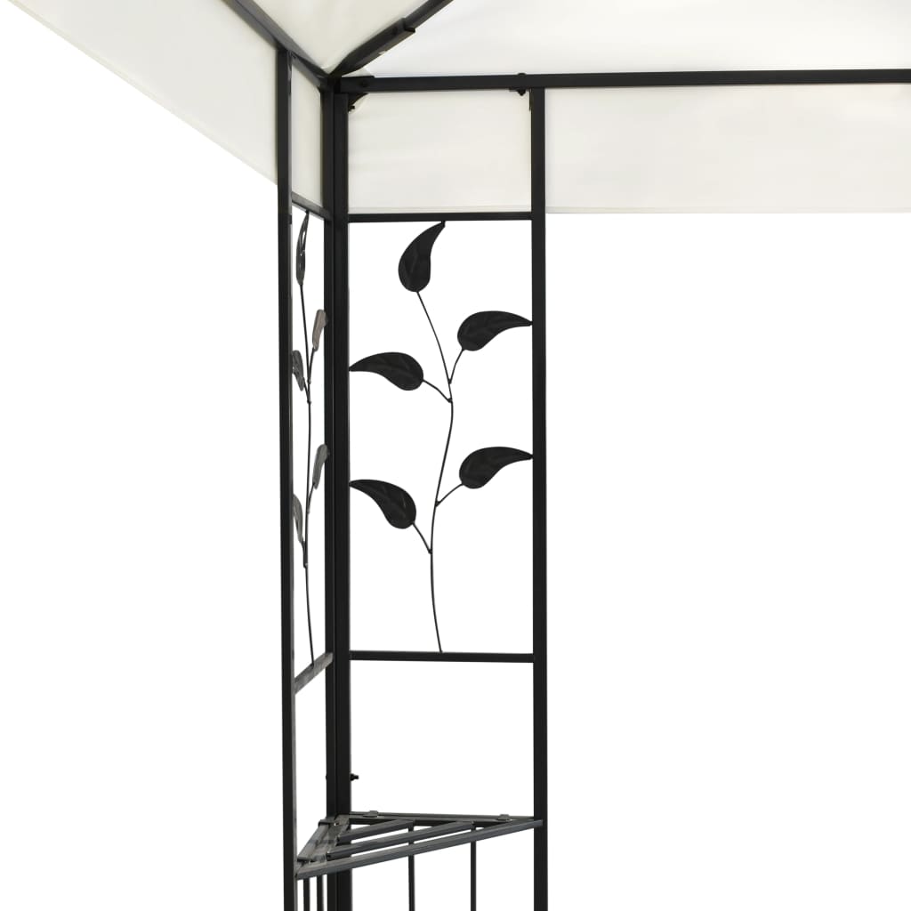 Pavillon mit Doppeldach Weiß 6x3 m Stahl