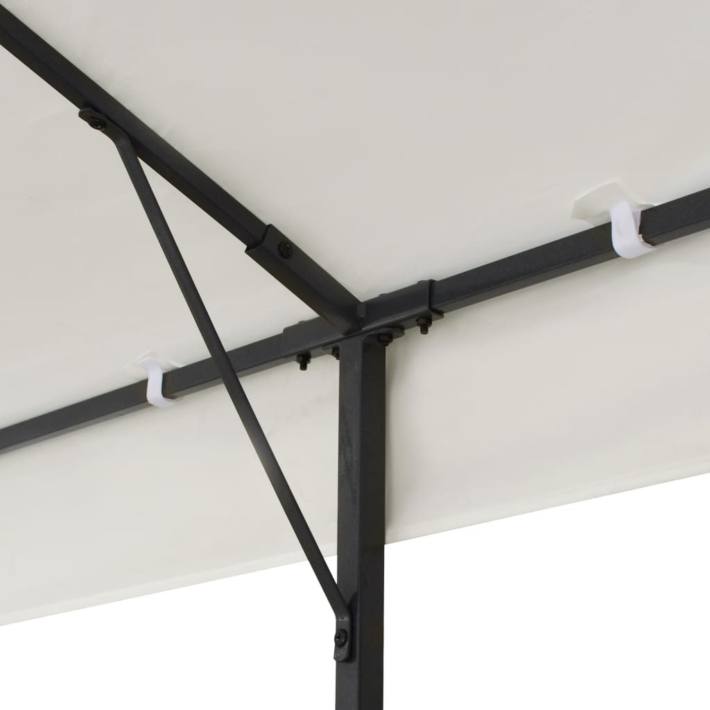 Pavillon mit Doppeldach Weiß 6x3 m Stahl