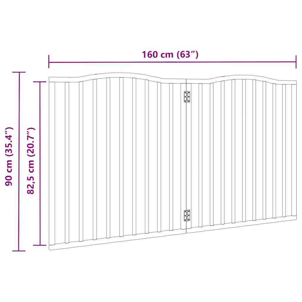 2-tlg. Hundetor Faltbar Weiß 160 cm Pappelholz