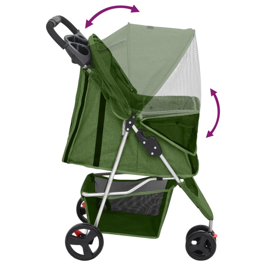 Hundewagen Faltbar Grün 80x46x98 cm Oxford-Gewebe