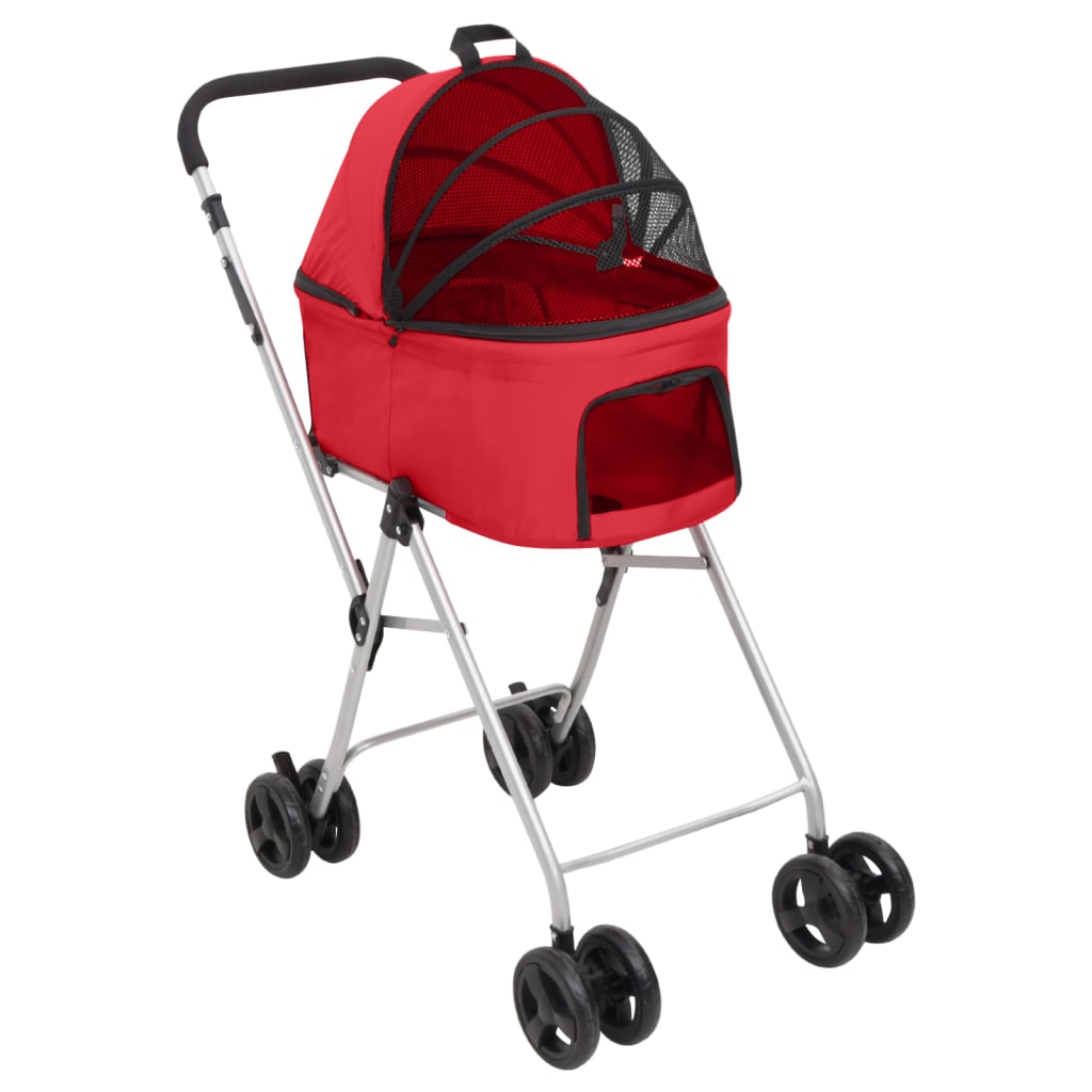 Hundewagen für 2 Hunde Faltbar Rot 83x48x97 cm Oxford-Gewebe