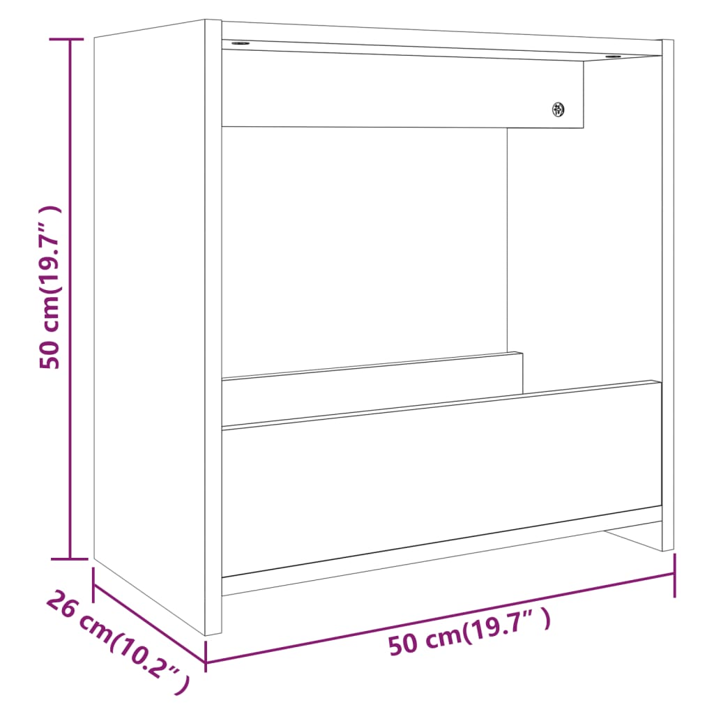 Beistelltisch Braun Eichen-Optik 50x26x50 cm Holzwerkstoff