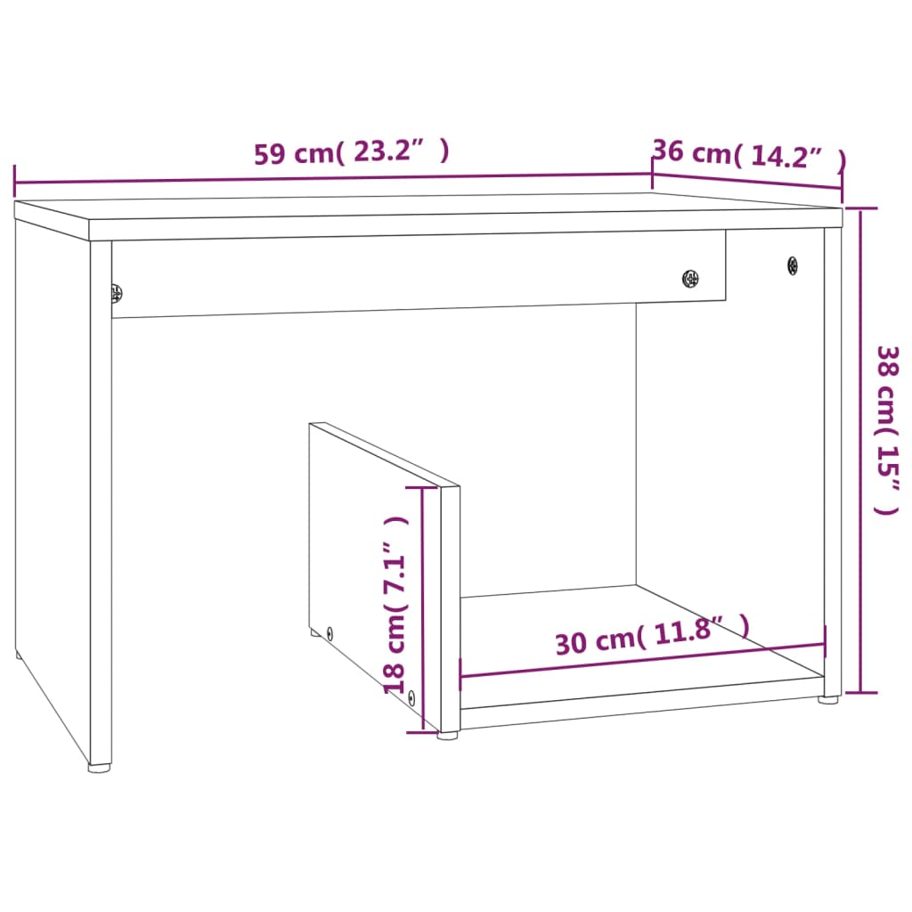 Beistelltisch Braun Eichen-Optik 59x36x38 cm Holzwerkstoff