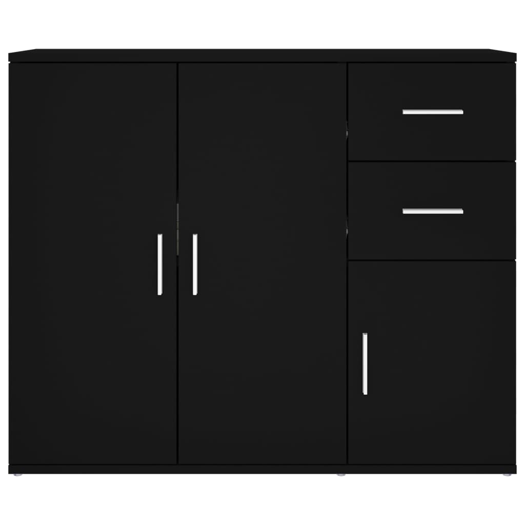 Sideboard Schwarz 91x29,5x75 cm Holzwerkstoff