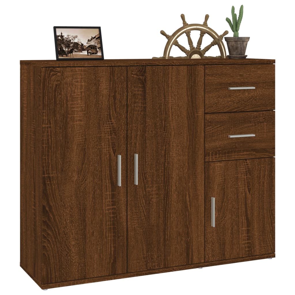 Sideboard Braun Eichen-Optik 91x29,5x75 cm Holzwerkstoff