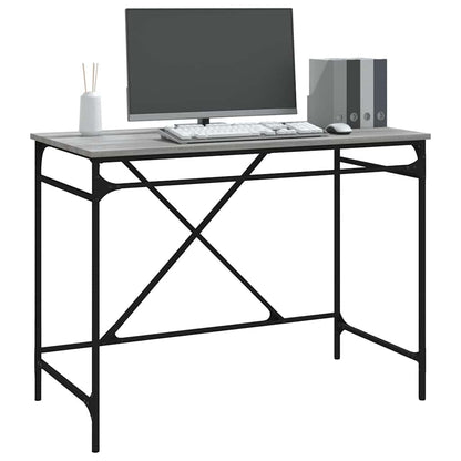 Schreibtisch Grau Sonoma 100x50x76 cm Holzwerkstoff und Eisen