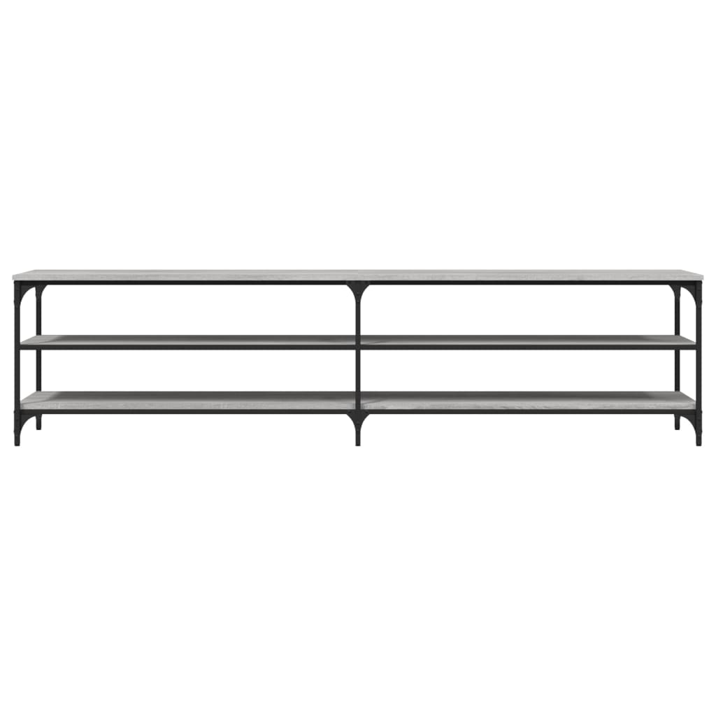 TV-Schrank Grau Sonoma 200x30x50 cm Holzwerkstoff und Metall