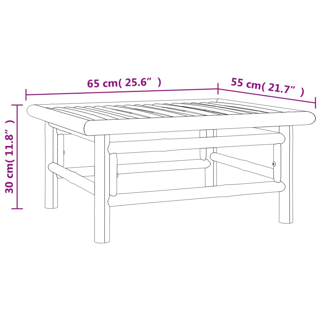 4-tlg. Garten-Lounge-Set mit Taupe Kissen Bambus