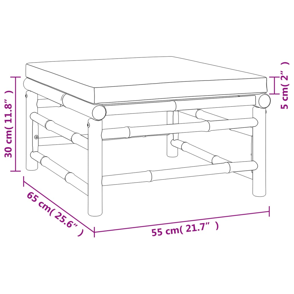 10-tlg. Garten-Lounge-Set mit Grünen Kissen Bambus