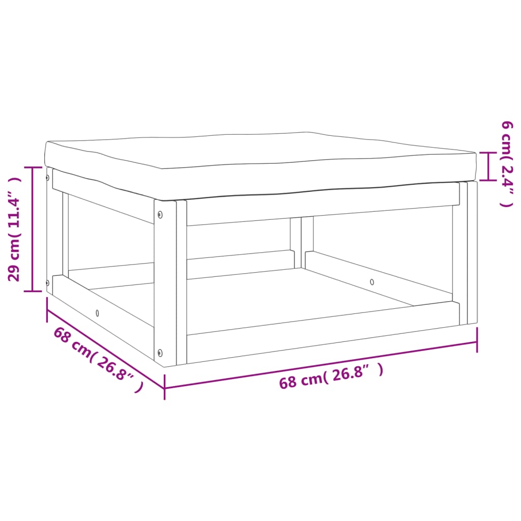 12-tlg. Garten-Lounge-Set mit Grünen Kissen Massivholz