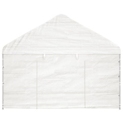 Pavillon mit Dach Weiß 4,46x4,08x3,22 m Polyethylen