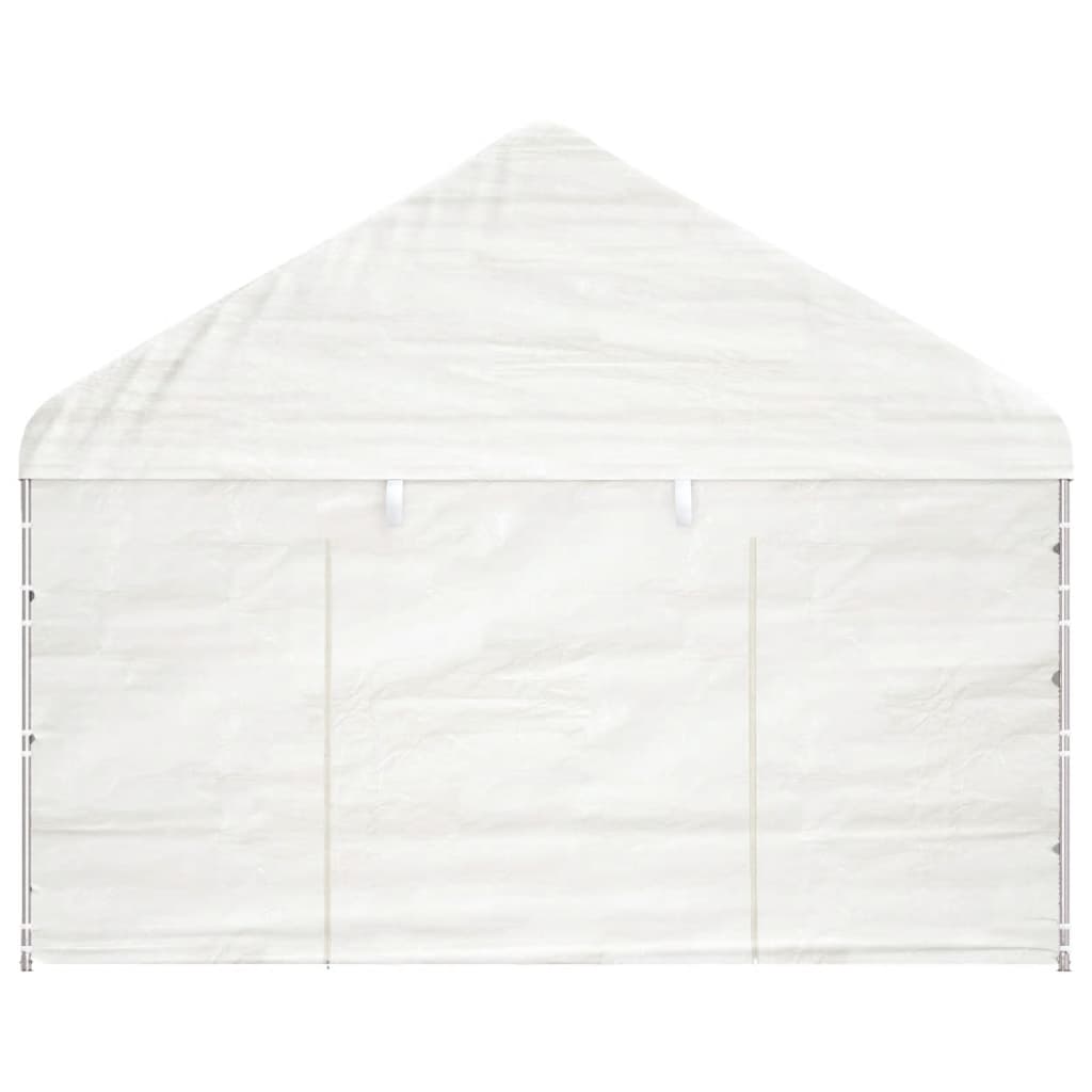 Pavillon mit Dach Weiß 6,69 x 4,08 x 3,22 m Polyethylen