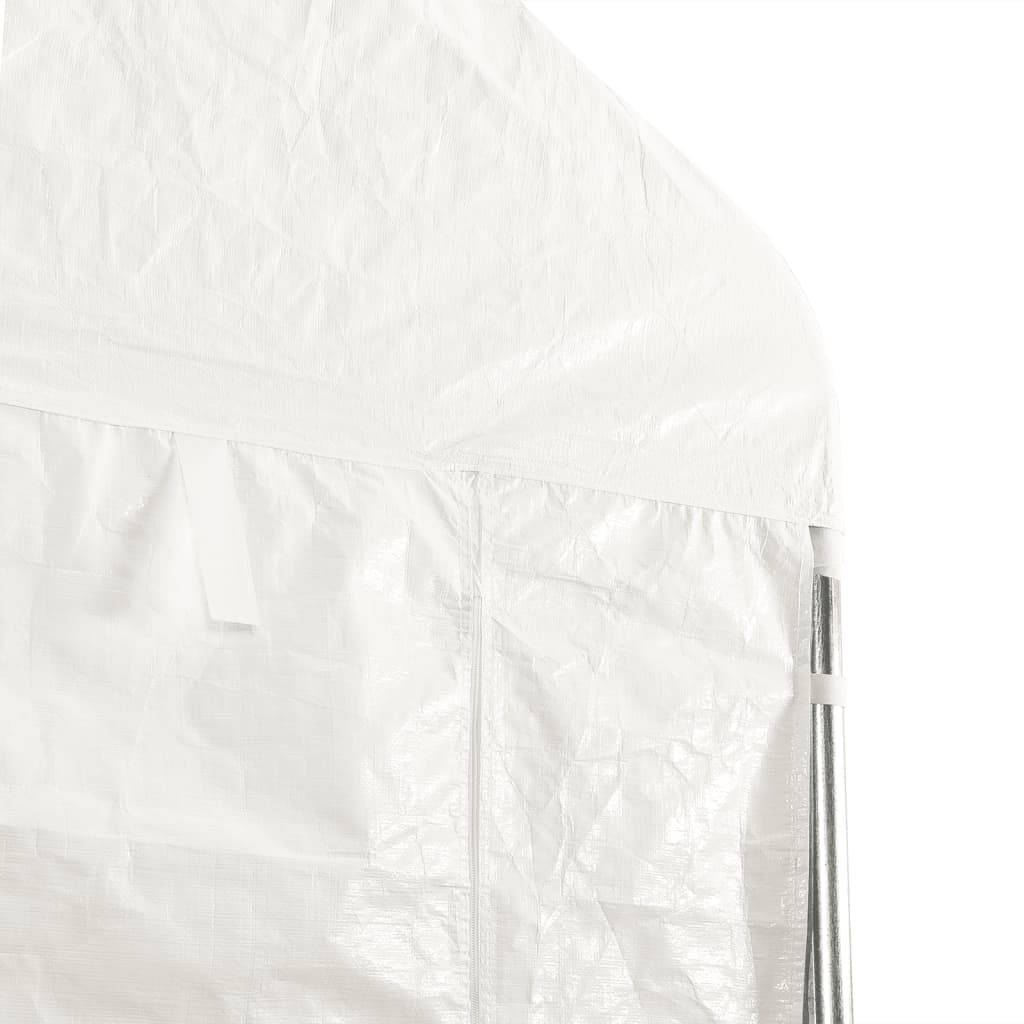 Pavillon mit Dach Weiß 6,69 x 4,08 x 3,22 m Polyethylen