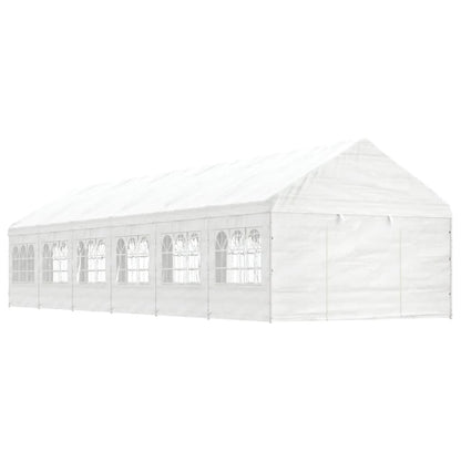 Pavillon mit Dach Weiß 13,38x4,08x3,22 m Polyethylen