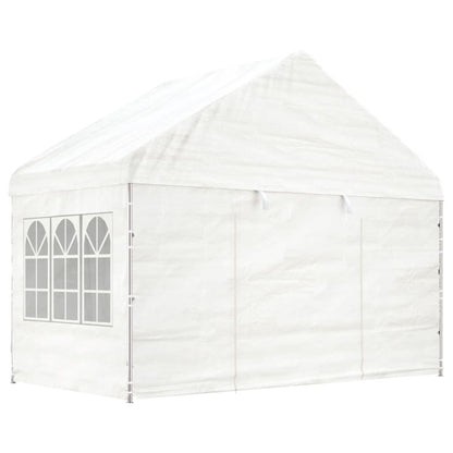 Pavillon mit Dach Weiß 17,84x4,08x3,22 m Polyethylen