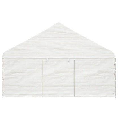 Pavillon mit Dach Weiß 4,46x5,88x3,75 m Polyethylen